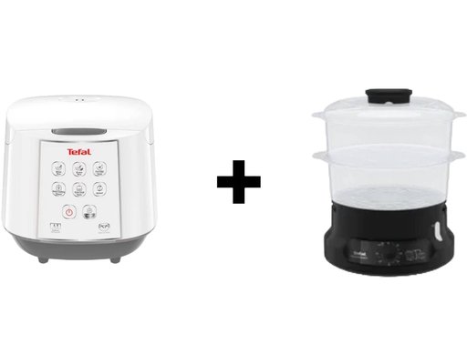 Tefal Bundle Set Fuzzy Rice Cooker (RK7321) + Food Steamer (VC1398)