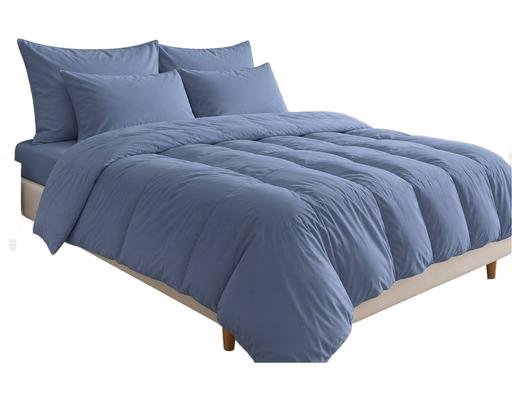 Letgo Dusty Blue Embossed Fitted Sheet Set