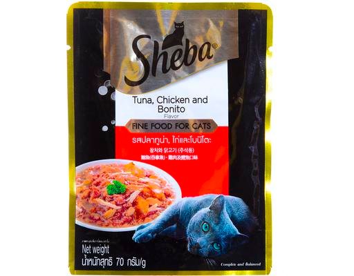 Sheba Tuna Chicken & Bonito Pouch