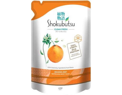 Shokubutsu Shower Foam Clean Orange Zest Refill
