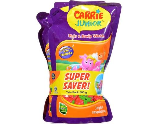 Carrie Junior Hair & Body Wash Joyful Raspberry Pouch
